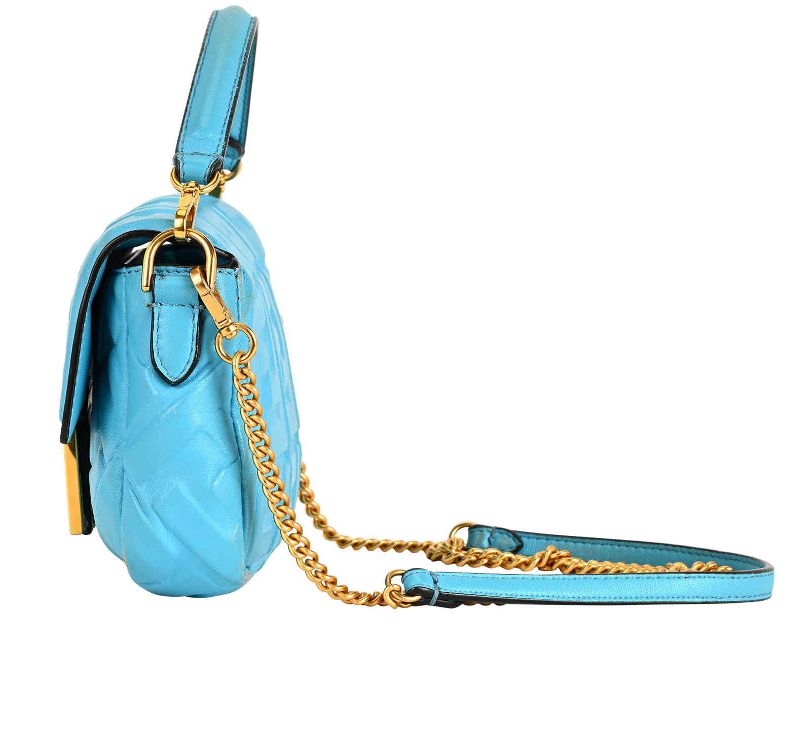 Mini Baguette, &pound;1,100, Handbags, Blue, Leather, Bottom view